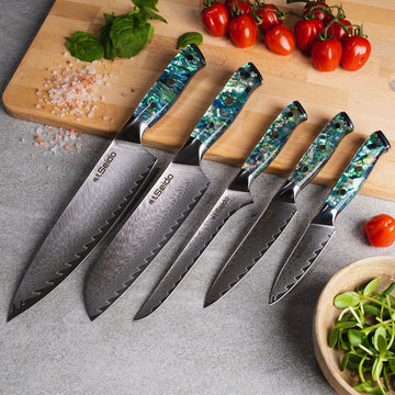 StalIone knife Edition 10 Damascus Chef Knife Set
